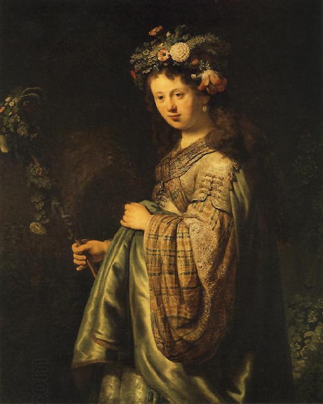 REMBRANDT Harmenszoon van Rijn Saskia as Flora China oil painting art